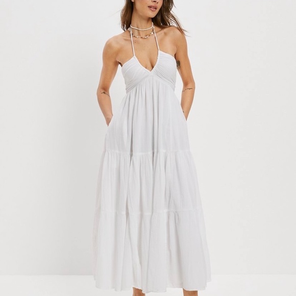 American Eagle Outfitters Dresses & Skirts - AE Ruched Halter Midi Dress